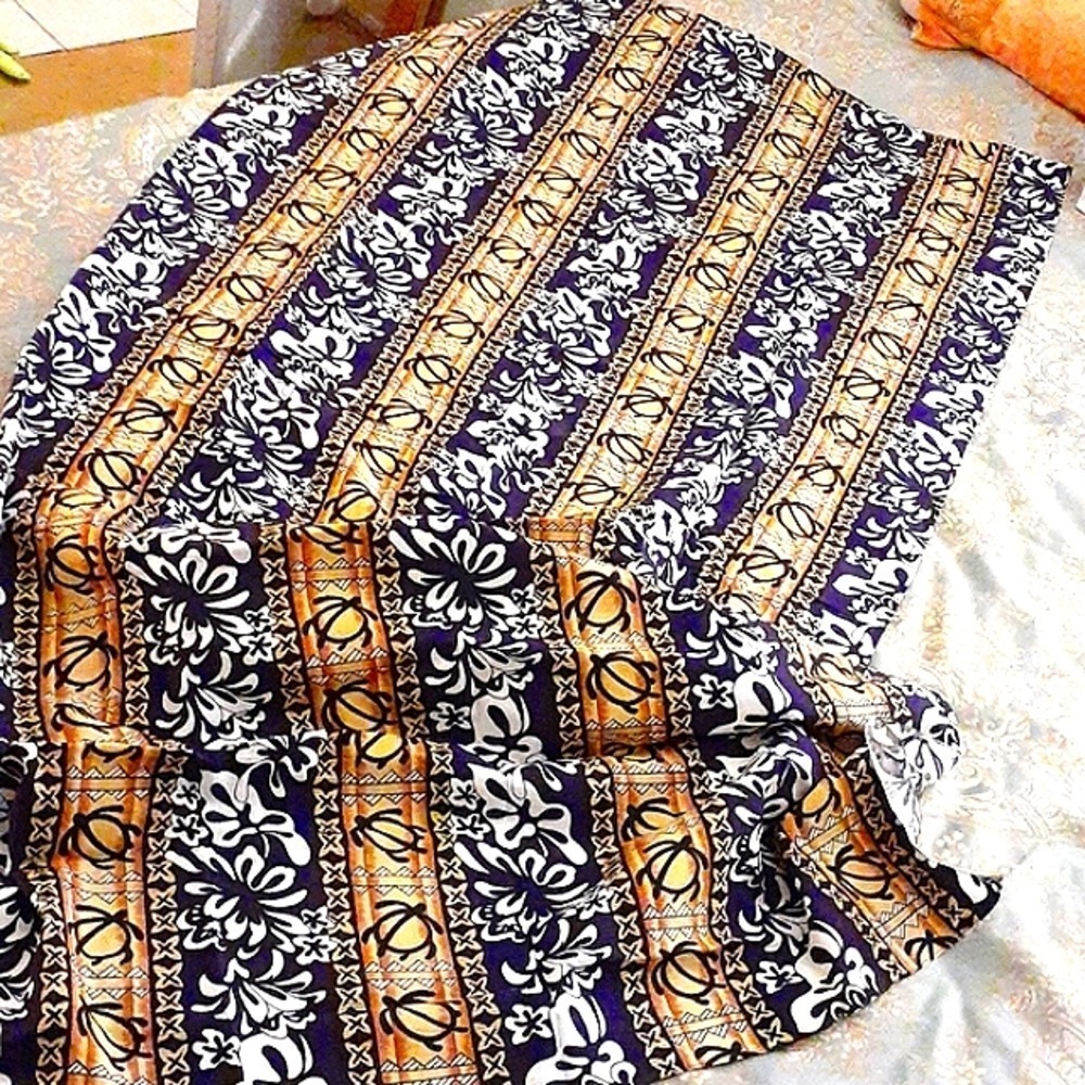 FROM TAHITI Sarong SEA TURTLES Large Material Exotic Original Tahitian Island